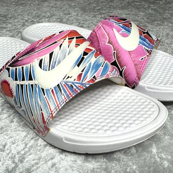 Nike Benassi Floral Print Slides Sandals Size 9 - Picture 5 of 9